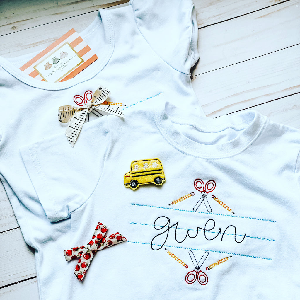 Back To School Name Plate Shirt