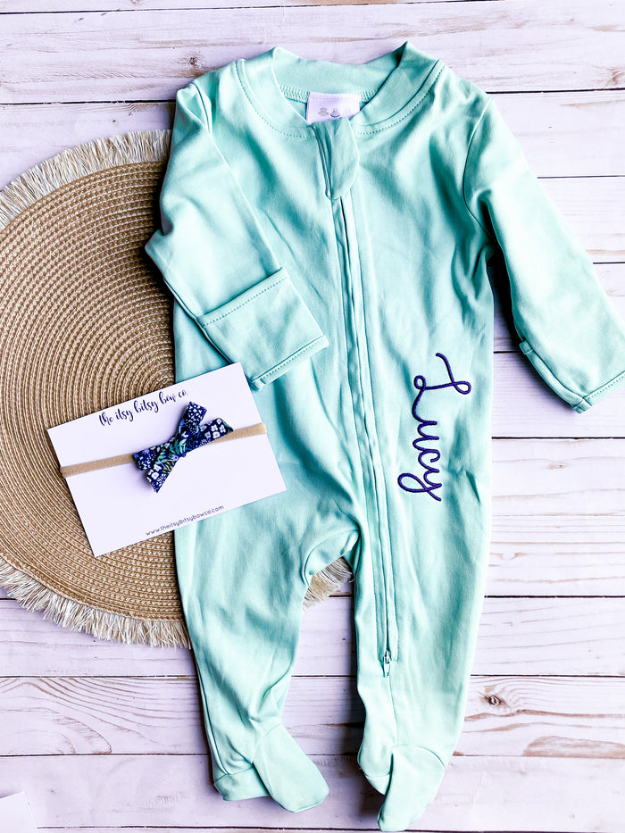 Embroidered Zippered Sleeper